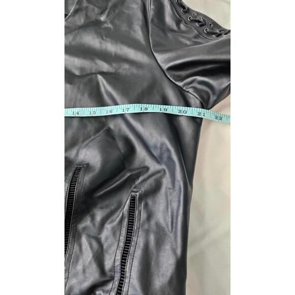 Guess Women's Black Faux Leather Black Jacket XL - Picture 6 of 8